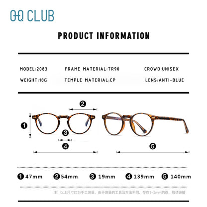 ANTI BLUE LIGHT Round Prescription Glasses Men's Eyeglasses Lunettes Myopia Lenses Eyepieces for Reading Glass Eyewear