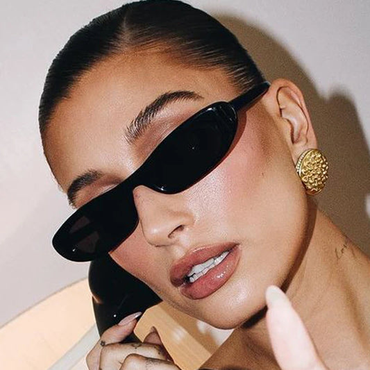 Small Frame Oval Sunglasses Women Designer Vintage