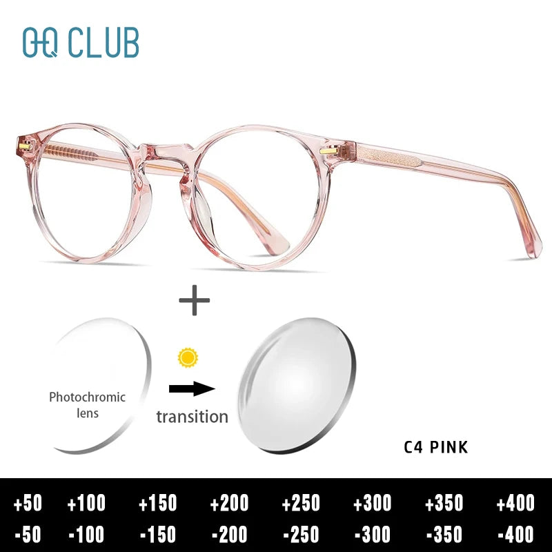 ANTI BLUE LIGHT Round Prescription Glasses Men's Eyeglasses Lunettes Myopia Lenses Eyepieces for Reading Glass Eyewear