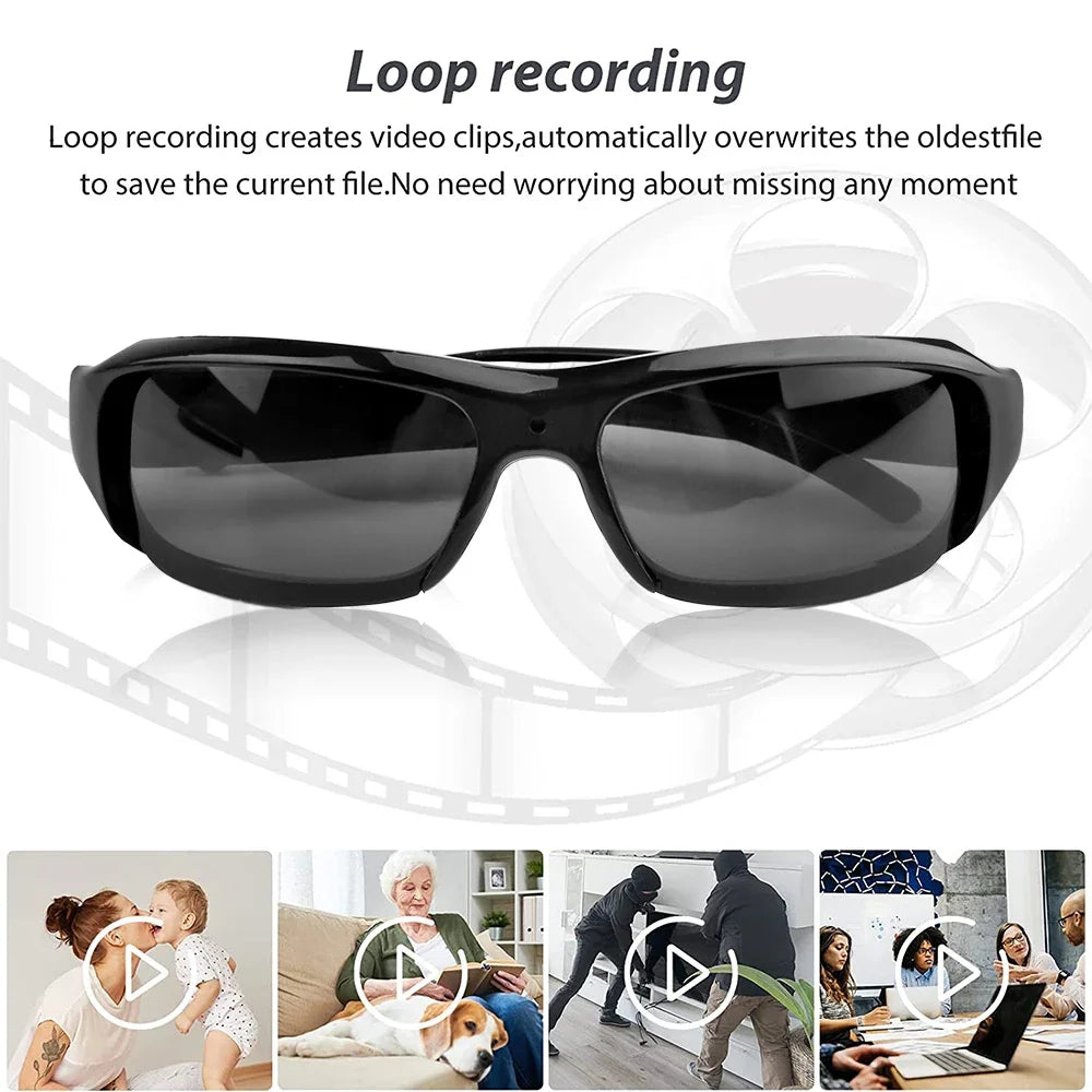 Ai Smart Glasses Unisex  Mini Glasses Camera Portable Outdoor Security Sports DV DVR Video Recorder Surveillance Camcorder For Driving