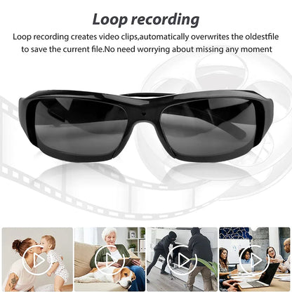 Ai Smart Glasses Unisex  Mini Glasses Camera Portable Outdoor Security Sports DV DVR Video Recorder Surveillance Camcorder For Driving
