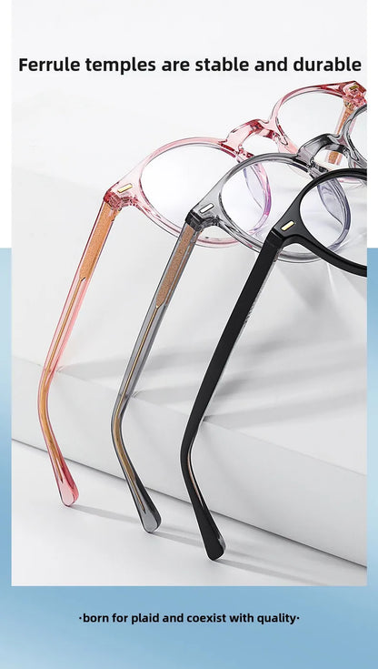 ANTI BLUE LIGHT Round Prescription Glasses Men's Eyeglasses Lunettes Myopia Lenses Eyepieces for Reading Glass Eyewear