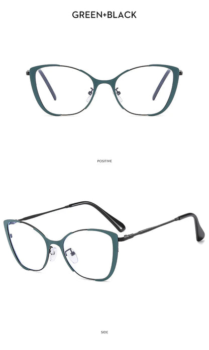 COMPUTER GLASSES / EXECUTIVE Trend New Fashion Metal Cat Eye Anti-Blue Light Luxury Women Glasses Brand Design Men Computer Reading Optical Spectacle Lentes