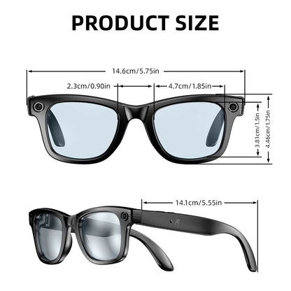 Ai Smart Glasses Unisex AI Camera Smart Glasses Q&A Translation Photo Take Video Record Wireless Call Protection Lenses Sports Sunglasses Gift