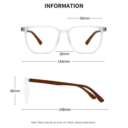 ANTI BLUE LIGHT Wood Pattern Retro /  Glasses for Men Optical TR90 MEN / WOMEN  Square Glasses Frame  Clear Lens Gift Frames F75233