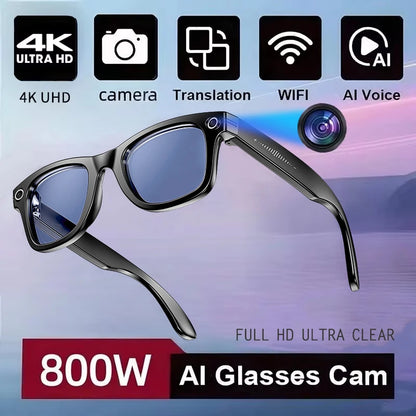 Ai Smart Glasses Unisex New Smart Glasses Recording Videos AI Photo Recognition Translation Call Sunglasses Men Women Waterproof Bluetooth Glasses