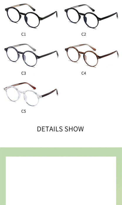 ANTI BLUE LIGHT Round Prescription Glasses For The Nearsighted Fashion TR90 Women Men Myopes Lunettes