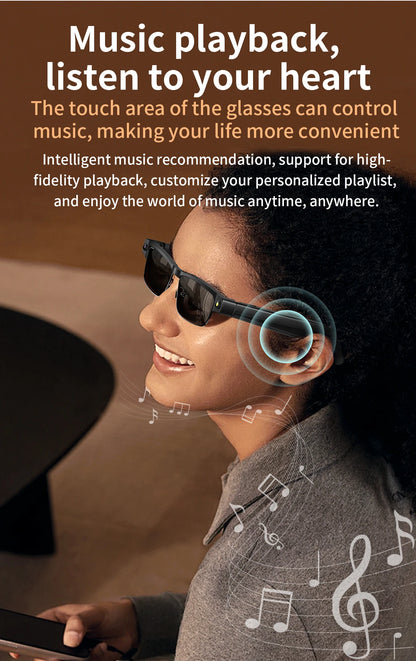 Sunglasses Smart Glasses 8 Million Pixels Recording Videos AI Photo Recognition Answer Translation 270mAh Bluetooth Glasses New