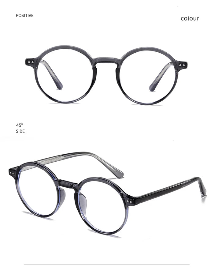 ANTI BLUE LIGHT Round Prescription Glasses For The Nearsighted Fashion TR90 Women Men Myopes Lunettes