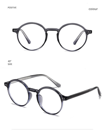 ANTI BLUE LIGHT Round Prescription Glasses For The Nearsighted Fashion TR90 Women Men Myopes Lunettes