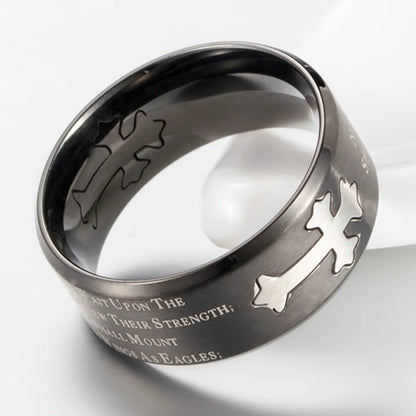 Ring Isaiah Book Carving Bible Verse Prayer Verse Finger Ring Stainless Steel Religious Rings For Men Women Gift