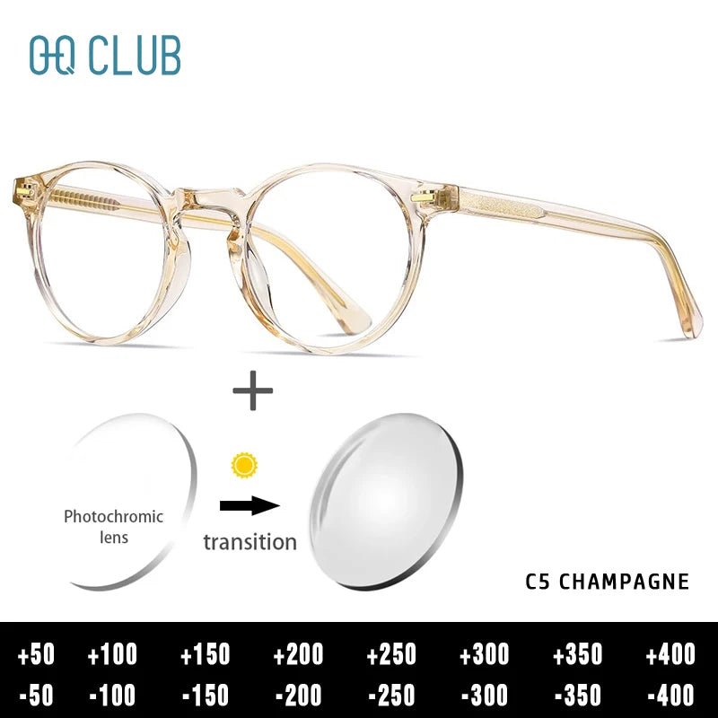 ANTI BLUE LIGHT Round Prescription Glasses Men's Eyeglasses Lunettes Myopia Lenses Eyepieces for Reading Glass Eyewear
