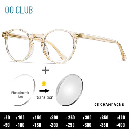 ANTI BLUE LIGHT Round Prescription Glasses Men's Eyeglasses Lunettes Myopia Lenses Eyepieces for Reading Glass Eyewear