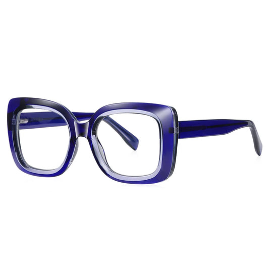 READING GLASSES CLLOIO Trendy Women's Progressive Reading Eyeglasses Simple Square Round Myopia Glasses Anti-Blue Light Prescription Glasses